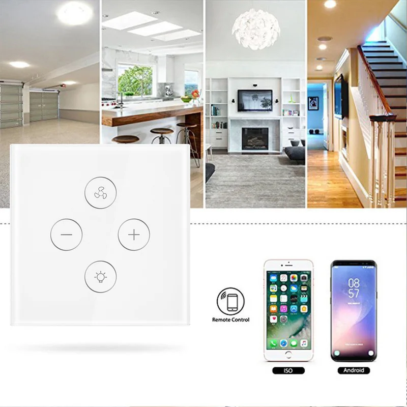 Wi-Fi приложение ПДУ для умного дома, с таймером, совместим с Alexa и Google Скорость ЕС Smart переключатель потолочного вентилятора Управление Совместимость с Alexa и Google домашней автоматизации нет концентратор требуется
