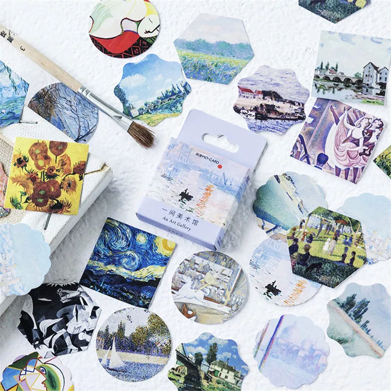 

46Pcs/Set Creative Art Gallery Mini Decorative Paper Sticker DIY Ablum Diary Scrapbooking Label Sticker Stationery Free Shipping