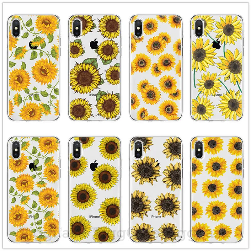 

Cute Summer Daisy Sunflower Floral Flower Cases For iPhone 11 Pro Max Soft Clear Phone Case Fundas Coque For iPhone 7 7Plus 6 6S 8 8PLUS X XS Max 5 5S SE