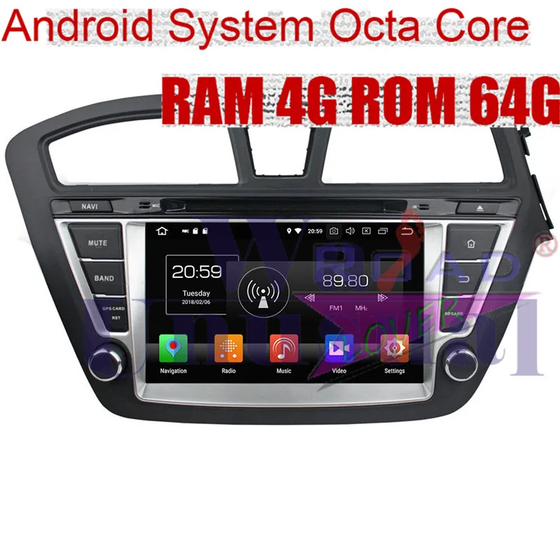 WANUSUAL Octa Core Android 8.0 Car DVD Radio Player for Hyundai I20 2014-2015 RHD GPS Navigation Magnitol Two Din Media Center | Автомобили