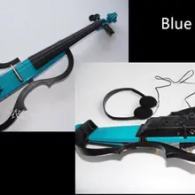 Полный Размеры рамка электрической скрипке в синем цвете с луком канистра наушники 9 V Батарея