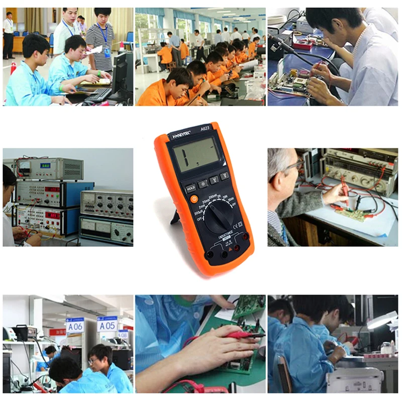2017 Hot sale A623 Digital LCD Multimeter Inductance mini Meter Tester Detection free shipping,Handheld inductive table (8)