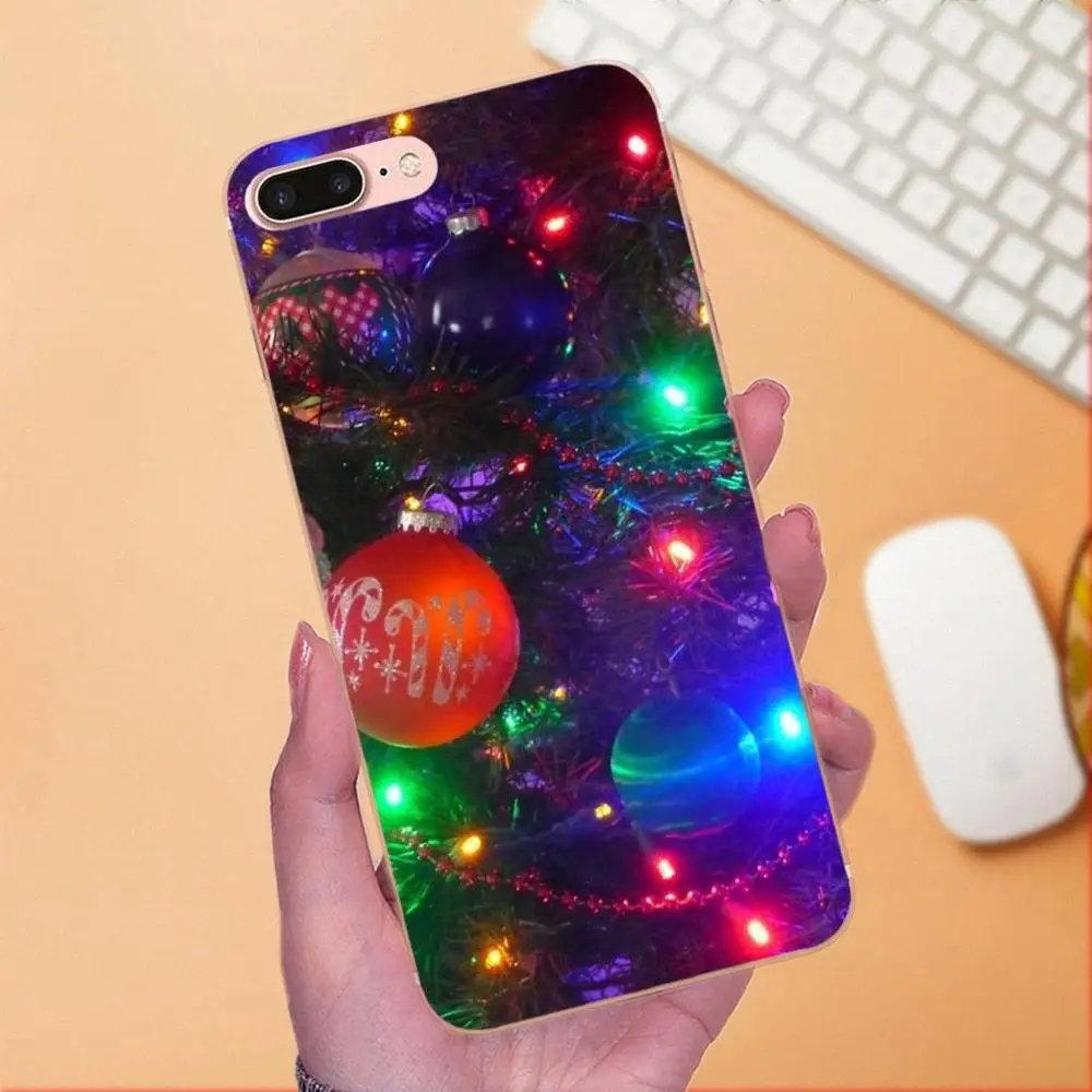 С Новым годом и Рождеством для Apple iPhone X XS Max XR 4 4S 5 5C 5S SE 6 6S 7 8 Plus Мягкий