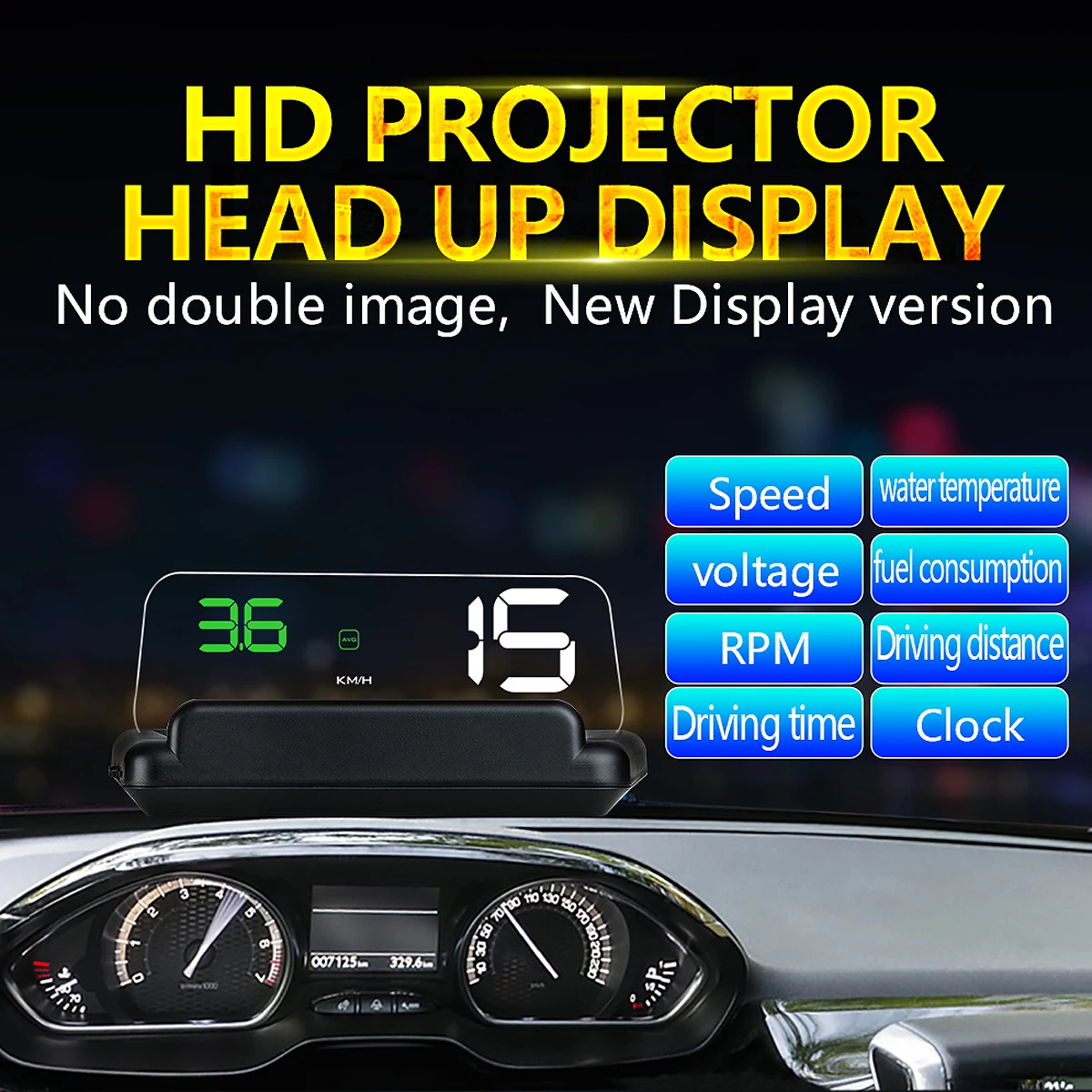

Universal Car HUD Head Up Display C500 HUD Speedmeter Speed Warning Mirror Auto OBD2 Projector LED Display HUD ALArm system