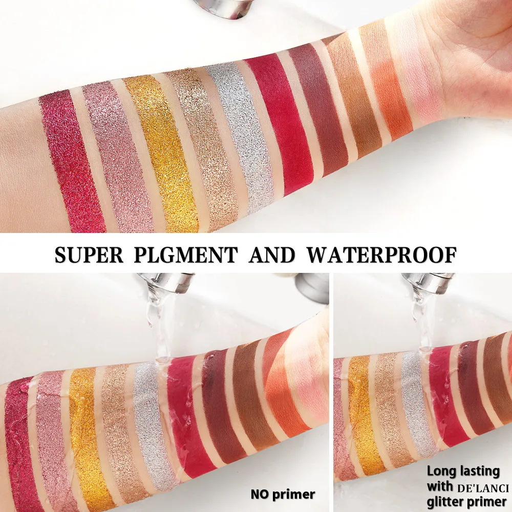 DE'LANCI Matte Glitter Eyeshadow Pallete Pressed Glitter Eye Shadow Pigment Makeup Palette maquiagem profissional completa