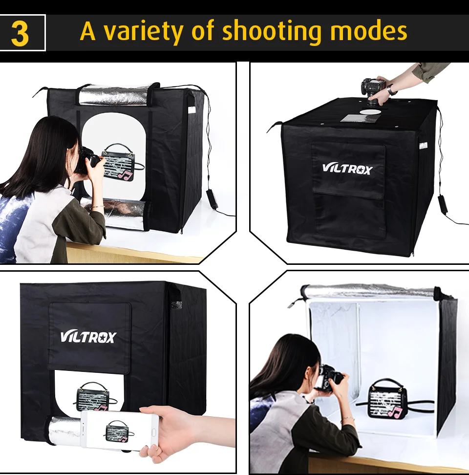 Складной софтбокс Viltrox 60 см/40 см для фотостудии светодиодный тент лайтбокс фон