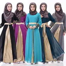 2017 Djellaba Caftan Abaya Hijab Jilbabs And Abayas Arab Garment The New Muslim Robes Ladyrobe Stitching Long Sleeved Gown