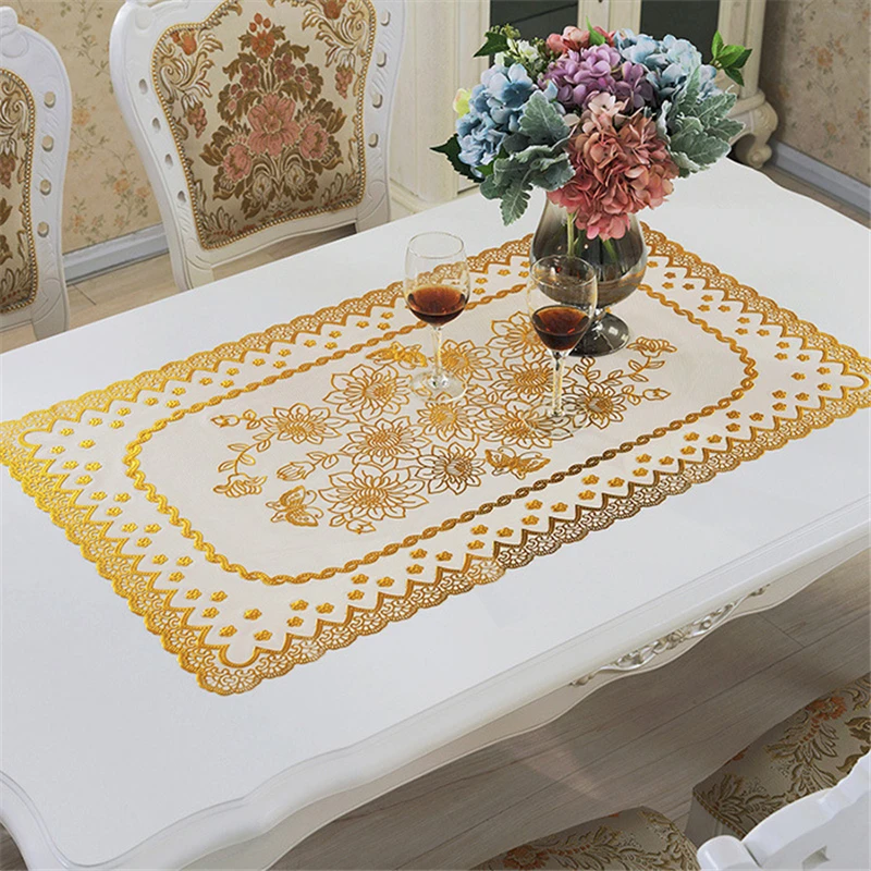 

PVC Tablecloth Waterproof Europe Jacquard Rectangle Table Cover Table Cloths For Events Decor Embroidered Tablecloths Sale