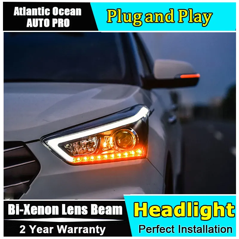 Светодиодный головной фонарь для Hyundai ix25 фары 2015 2019 Creta H7 hid биксеноновые линзы