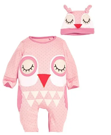 With Hat newborn baby boy girl clothes cute animal rompers one pieces baby unisex romper Infant boys girls Long Sleeve Jumpsuits unisex newborn baby boy