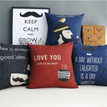 

Nordic American Literary cafe cushion cotton cushion pillowcase Chair cushion for home Decor sofa cushions 4PCS/LOT