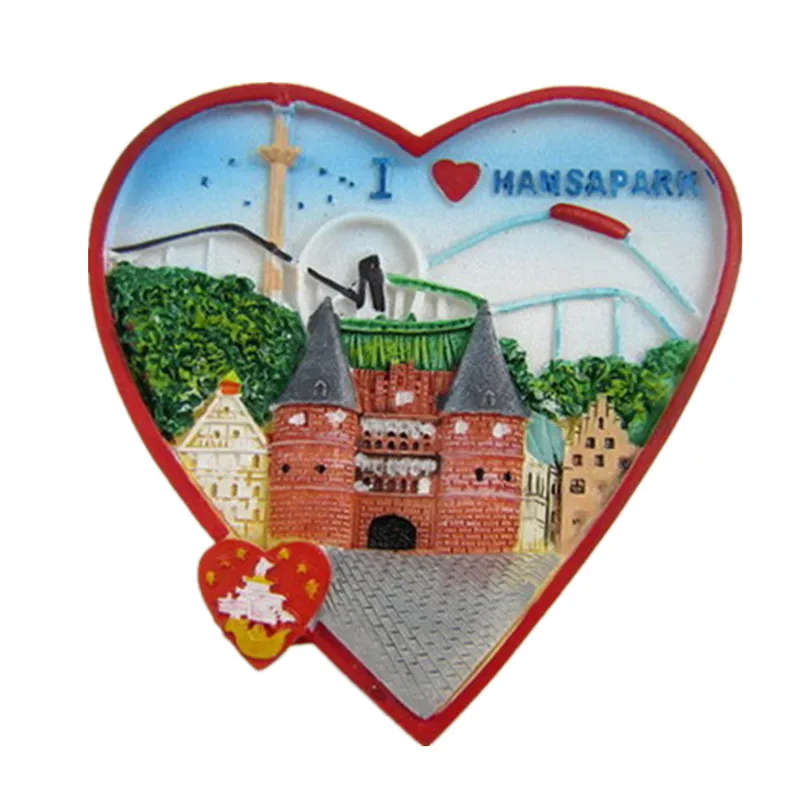 

Creative Heart-shaped Home Decoration Germany Hansa Park Tourism Fridge Magnet