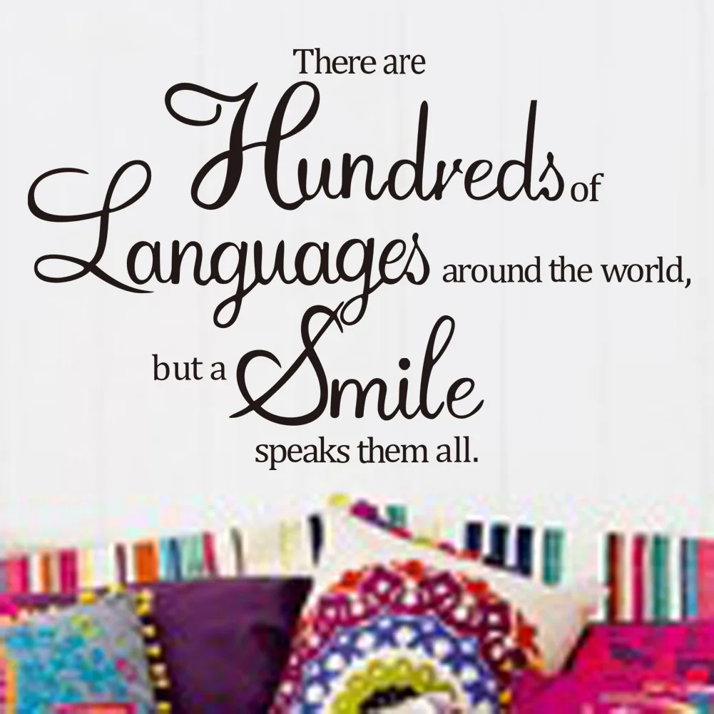 Wall Quote-There are Hundreds of Languages around the world,but a smile speaks..