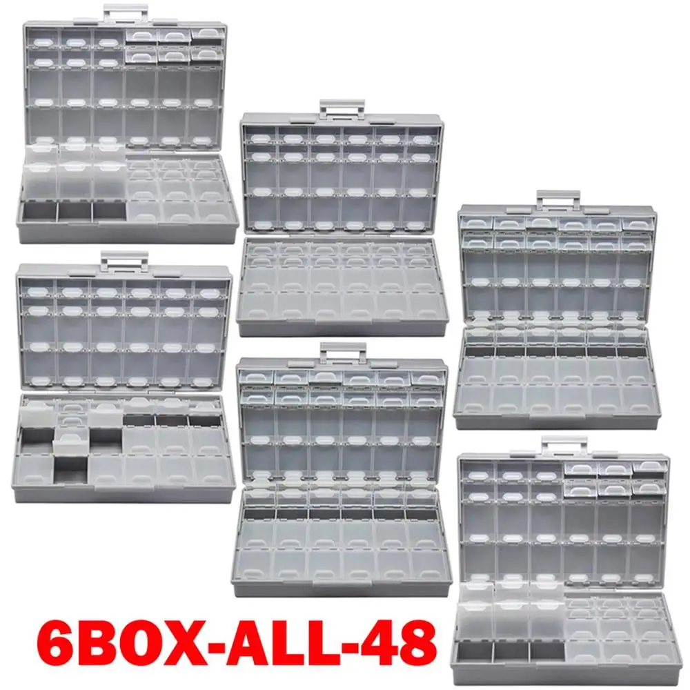 AideTek surface mount Electronics Storage Cases & Organizers plastics compartment tinyassortmt box resistor capacitor BOXALL48 mini tool bag Tool Storage Items