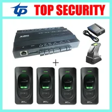 TCP/IP 2door access control system access control board with 4pcs rf1200 fingerprint reader and 1 fingerprint sensor to add user