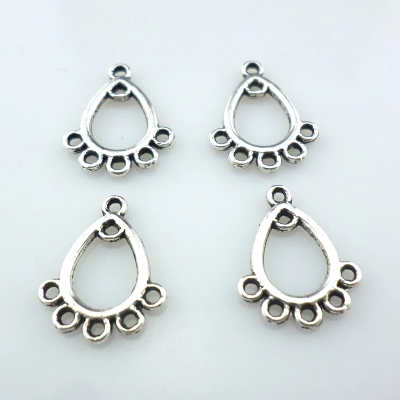

90pcs Tibetan Silver Earring Connector Bails Charms Crafts Pendants 16x12mm Jewelry Findings