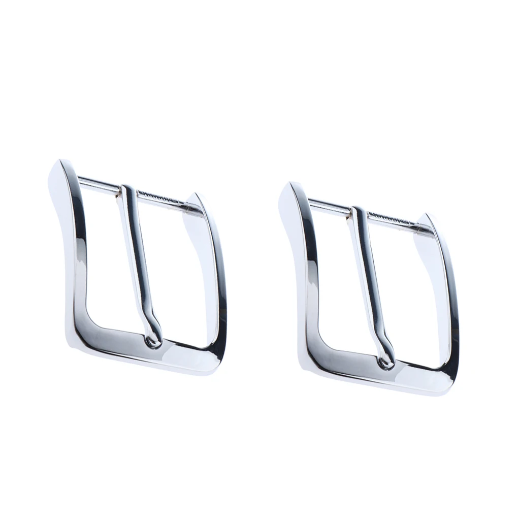 

2pcs Mens Alloy Belt Buckle Pin 38mm Single Prong Rectangular Pin Buckle Silver Half Buckle For Leather Craft Bag Strap Jeans