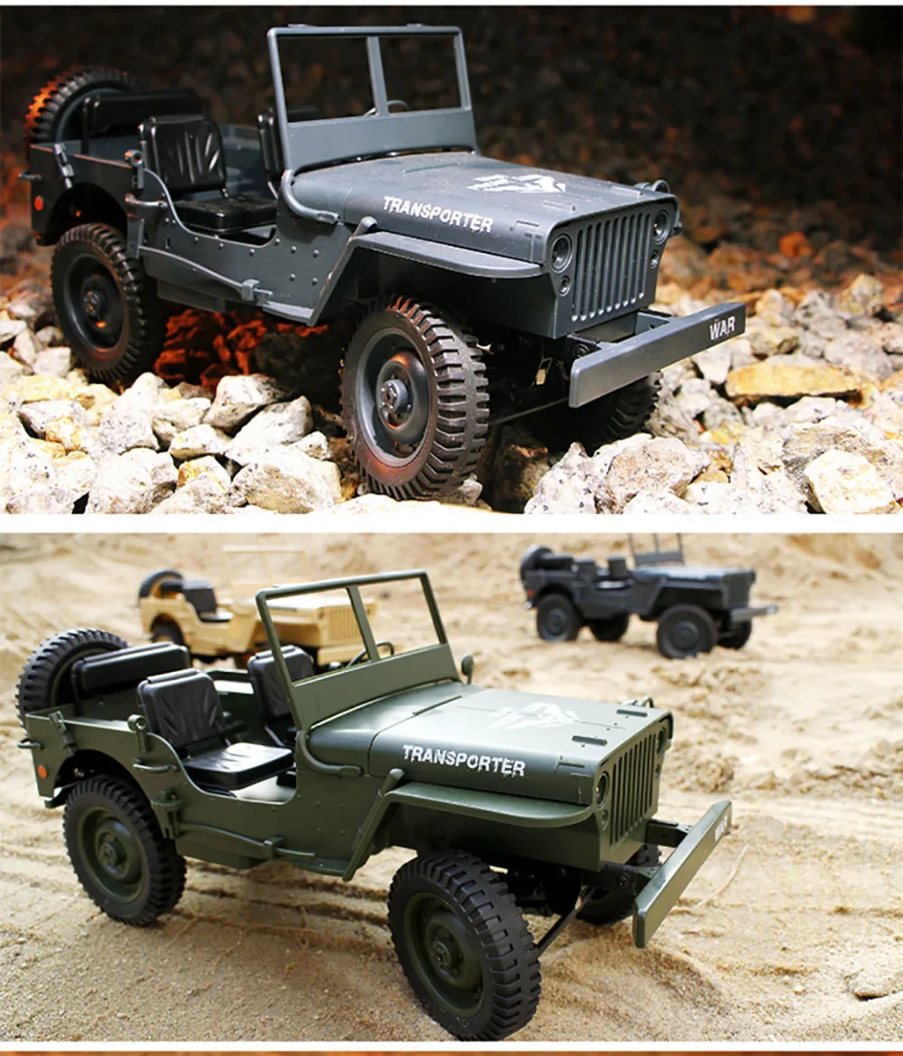 Carros de Brinquedo de Controle Presente de Aniversário para Crianças Jjrc Crianças Remoto Jeep Four-wheel Drive Militar Off-road Escalada rc Car Toys Q65 4wd 34 JJRC Crianças Carros de Brinquedo de Controle