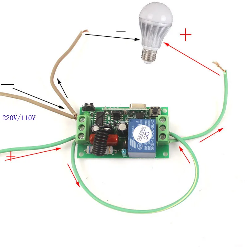 Interruptor de Controle Remoto sem Fio Interruptor de Luz Relé com Caixa Dormirlion Relé 8 Receptor Remoto Módulo 220v 1ch 10a 2 controle remoto sem fio 8 receptor interruptor