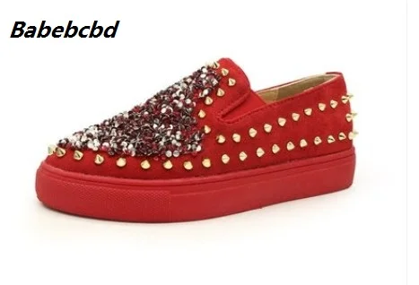 

Europe station 2018 spring new rivet water drill fashion women's shoes lazy shoes sole shoes versatile casual shoes