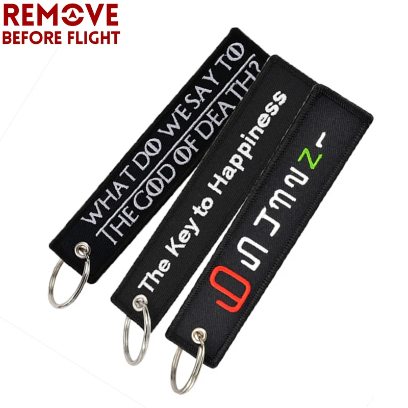 

3PCS/SET Mix Style Key Chain Bijoux for Motorcycles Cars Key Tag Cool Black Embroidery Key Ring OEM Keychain chaveiro llavero