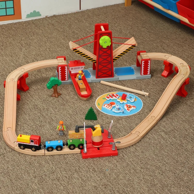 

Wooden Railway Straight and Curved Expansion Track Train Toy Vehicles Kids Toys T-homas Train Toy Model wood toys for children