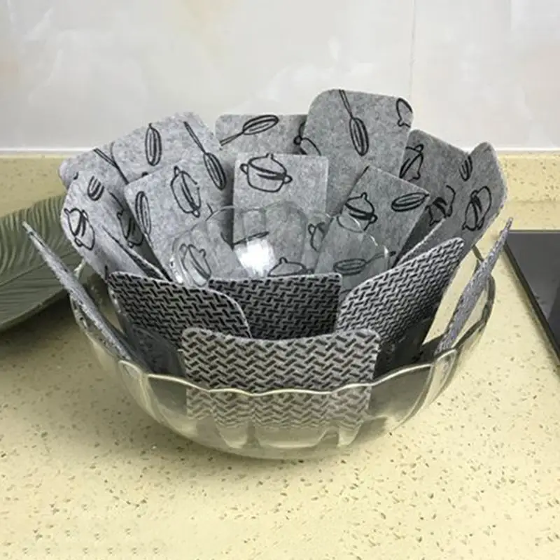 10pcs Non-woven Fabric Type Non-stick Pan Bottom Protection Pad 38cm Anti-hot Pad Heat Insulation Easy-to-clean Felt Pan Pad