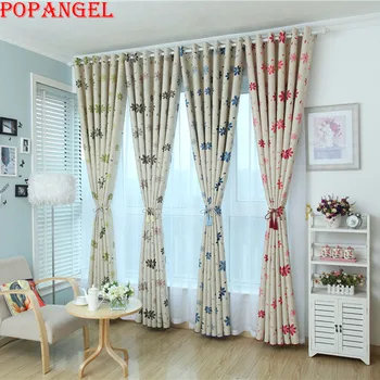 

POPANGEL 2019 New Hot Sale Printed Thickening Eco-Friendly High Shading Living Room Window Curtains Ready Made Blackout Curtains