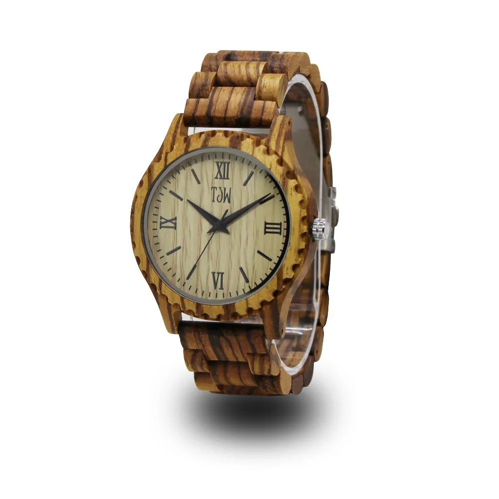 

TJW Pure wooden men's watch Stylish minimalist men's watch Zebra made Wooden strap