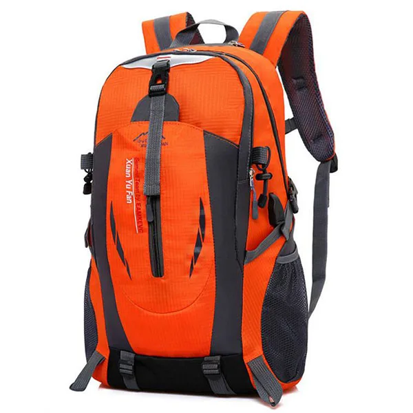 Рюкзак для путешествий средней емкости для мужчин и женщин, высококачественный нейлоновый водонепроницаемый спортивный рюкзак для альпинизма с зарядкой от USB - Цвет: Оранжевый