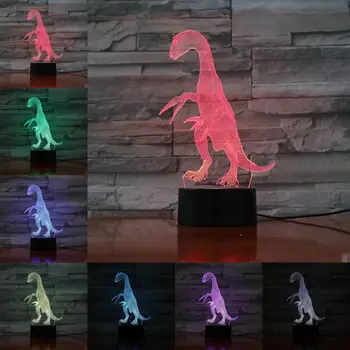 

Novelty Dinosaur 3D Night Light Table Lamp Illusion RGB LED Bulb Children's Room Decoration Christmas Decor Gifts for Kids Led