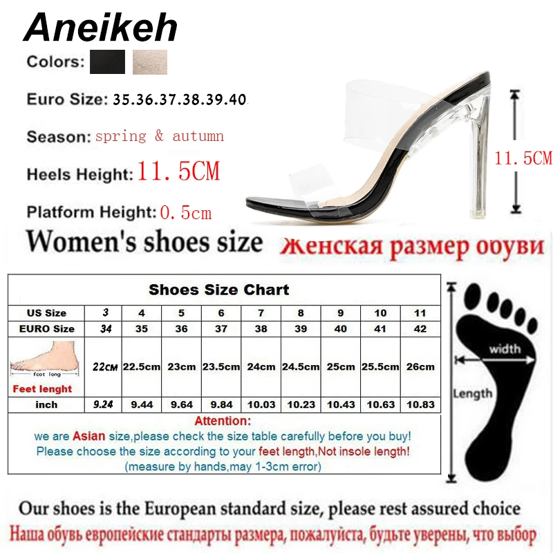 Summer PVC Jelly Sandals Crystal Open Toed Sexy Thin Heels Crystal Women Transparent Heel Sandals Slippers Pumps women sandals women high heels Aneikeh