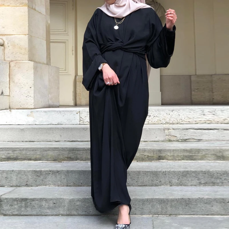 Бандаж абайя мусульманское платье Дубай, Турция хиджаб/кафтан абайя s женский джайлбаб Рамадан халат кафтан марокаин турецкая исламская одежда