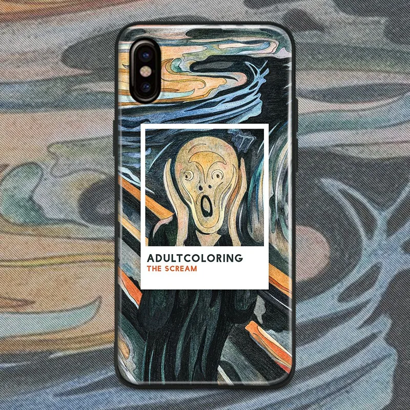 Чехол для телефона из закаленного стекла The Scream Edvard Munch мягкий силиконовый чехол