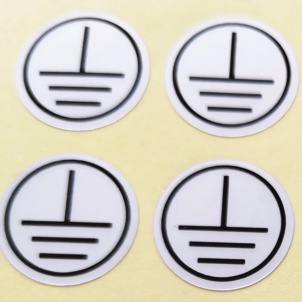 

1200pcs 15mm GROUND CONNECTION earthed circuit Silver PET sticker, Item no. GU10