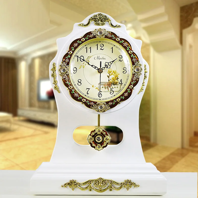 Q 16 Inches Table Clocks Solid Wood Creative Real Wood Furnishing