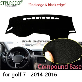 

StplrgeCP For VW volkswagen golf 7 double layer Car Dashboard Cover Avoid Light Pad Instrument Platform Dash Board Cover Sticker