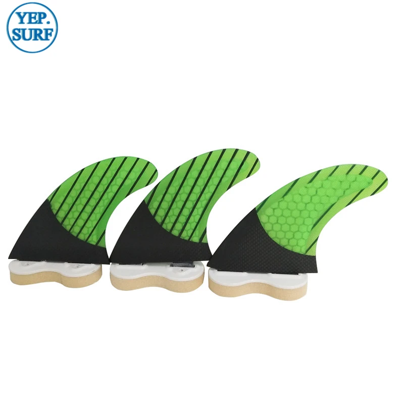 Surf New FCS Quilhas G5/G7 Fin Green Honeycomb ребра из углеродного волокна три набора ласты для