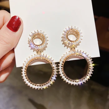 

Shining Rhinestone Geometric for Women Girls 2019 Pearl Bijoux Gold Round Party Jewelry Gift