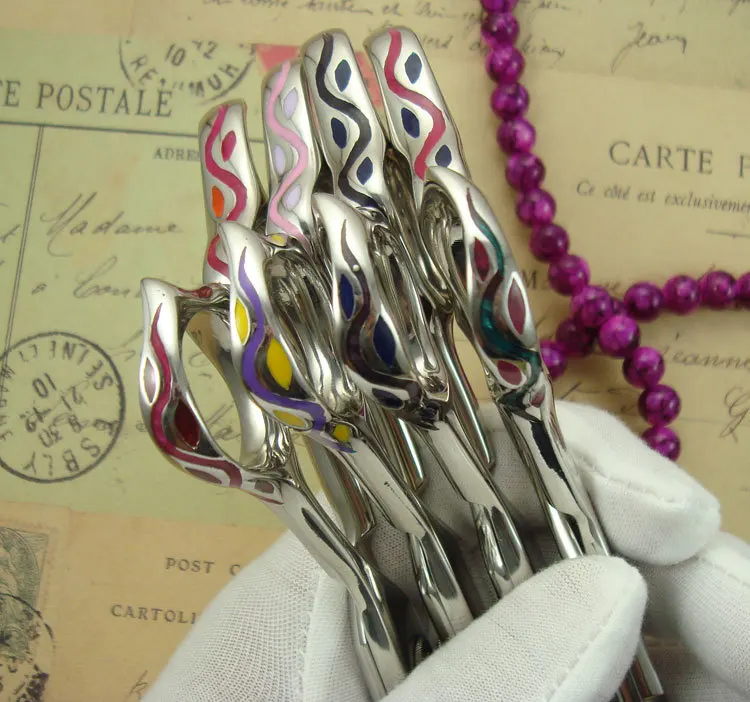 

Free ship! HeX original design of 14 teeth Japanese 440C professional high quality colorful hair texurizing scissors