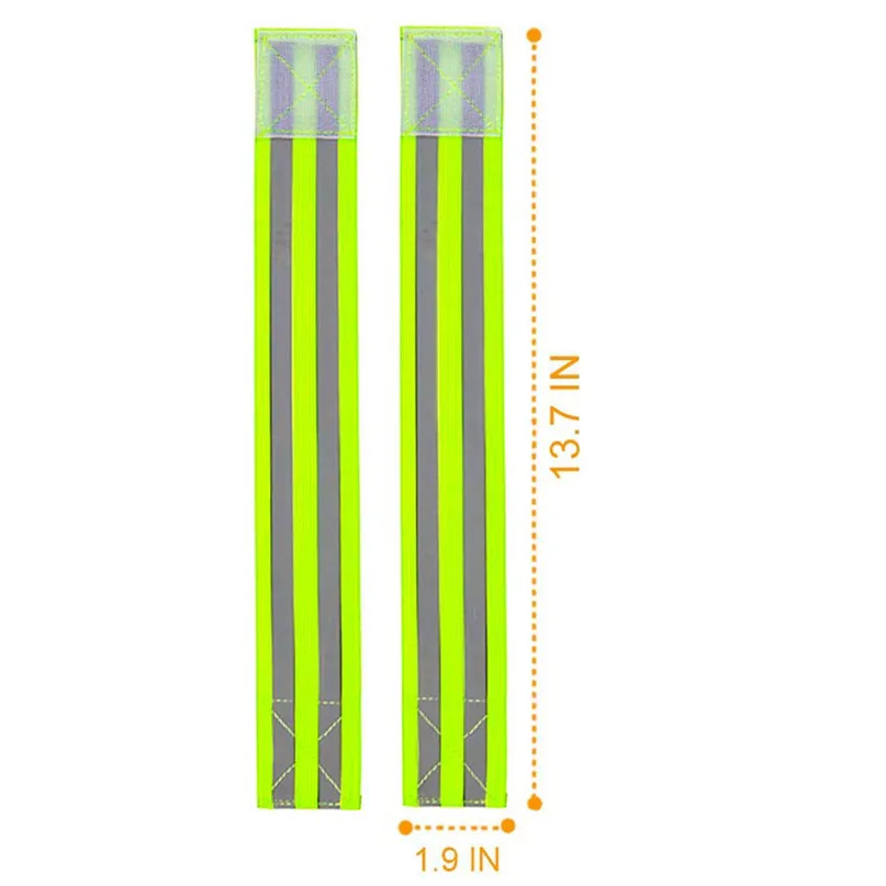 2pcs Reflective Armband High Safety Visibility Reflective Security Wrist Belt For Night Running Walking Cycling #2D22 (2)