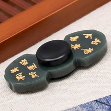 

Chinese Style Dark Green Fingertip Gyroscope Fine Calligrap Necklace Chain Finger Gyro Necklace Chain Male Creativejade Pendant
