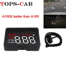 Новейший A100S с блендой на лобовое стекло проектор OBD2 II EUOBD автомобильный HUD Дисплей предупреждение о превышении скорости сигнализация напряжения