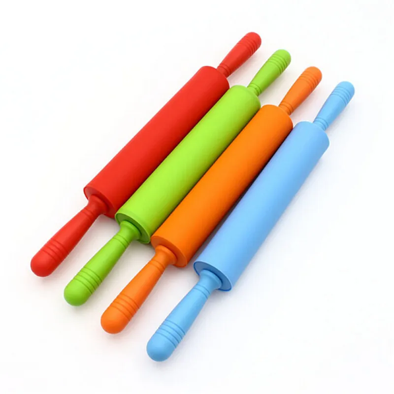 

44x5cm Large Silicone Rolling Pins Dough Pastry Roller High Grade Plastic Handle Roung Shape Rolling Pin Baking Kitchen Tools