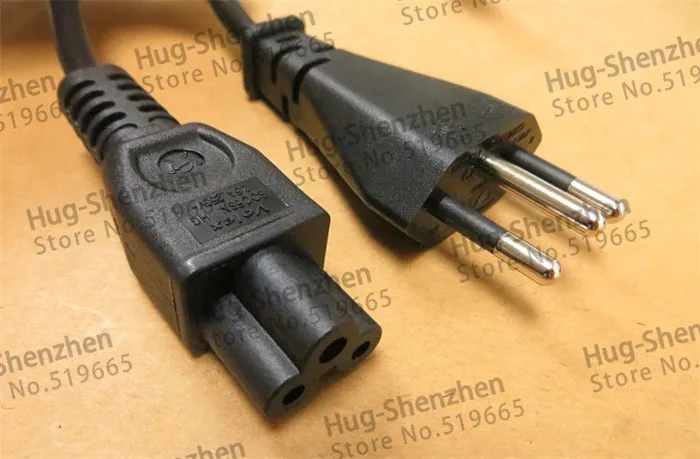 Высокое качество 1 шт./лот 75 см 3pin 3*0.75mm2 AC Шнур питания для ноутбуков адаптер кабель для Бразилии