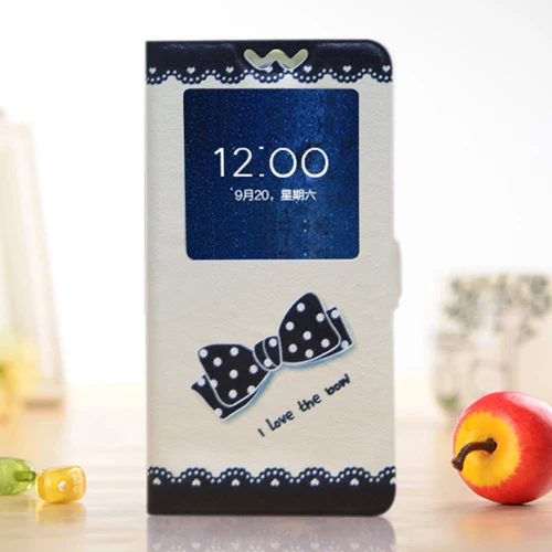 Роскошный чехол-книжка с мультяшным рисунком для samsung Galaxy S8 S9 Plus S5 S4 S3 Mini i8190 S6 S7 Edge чехол с окошком обзора - Цвет: Butterfly bow tie