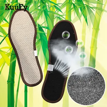 

5Pairs/Lot Kuufy Dry deodorant antibacterial breathable Bamboo charcoal flax Shoe Pads Outdoor Hiking Insoles