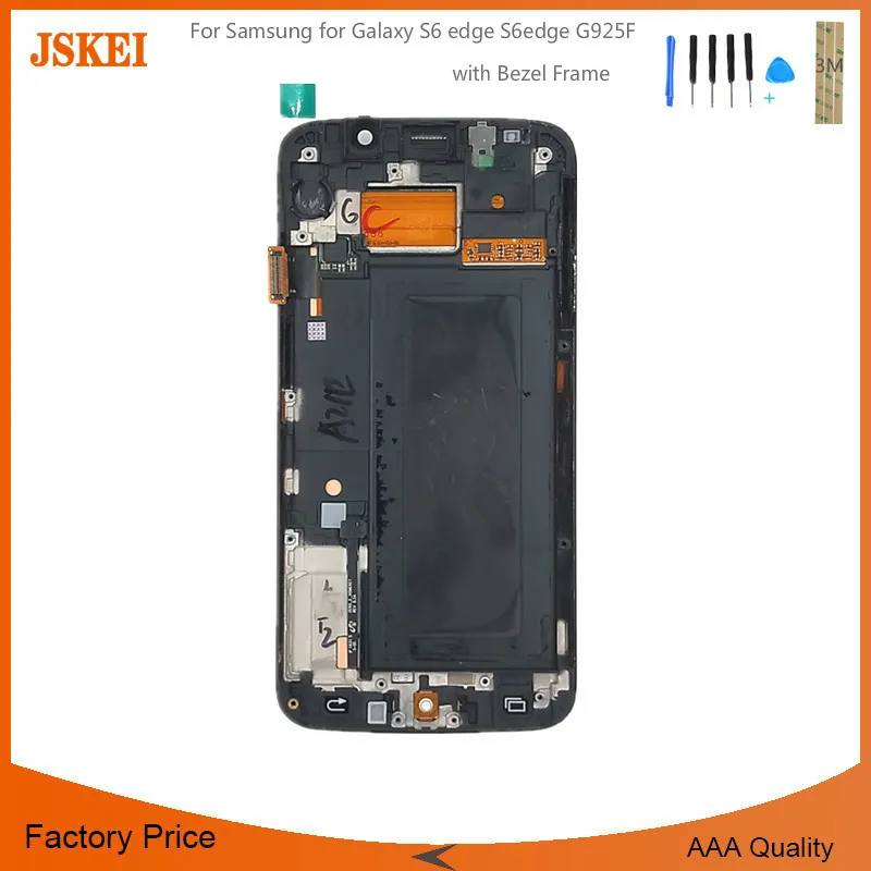 

For Samsung for Galaxy S6 edge S6edge G925F LCD Display Touch Screen Digitizer Assembly with Bezel Frame +Tools