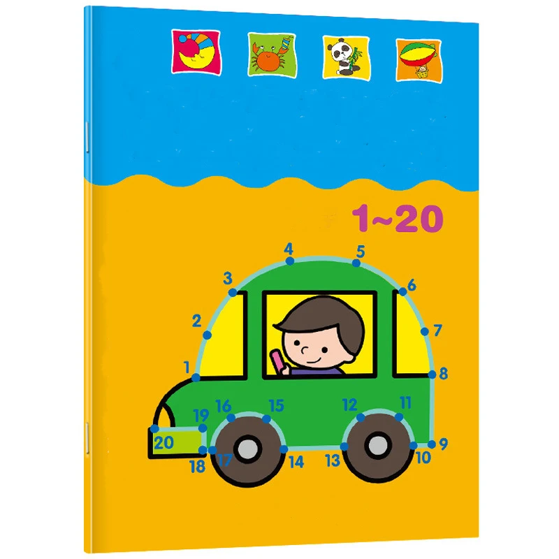 1Pc Children Cartoon Colorful Notebook Drawing Animals Paint Early Learning Educational Number Animals recognition Books Kids