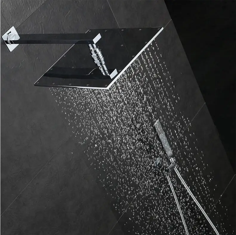 8&quot10&quot 12&quot Stainless steel Square rainfall shower in-wall mounted concealed set 6040 | Обустройство дома